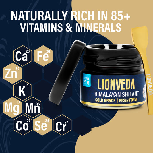 LionVeda Shilajit 25gm 82.22% fulvic Acid