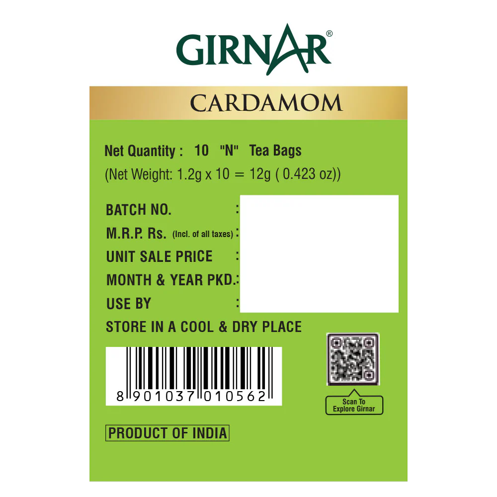 Girnar - Green Tea - Cardamom - 12g - Box of 10