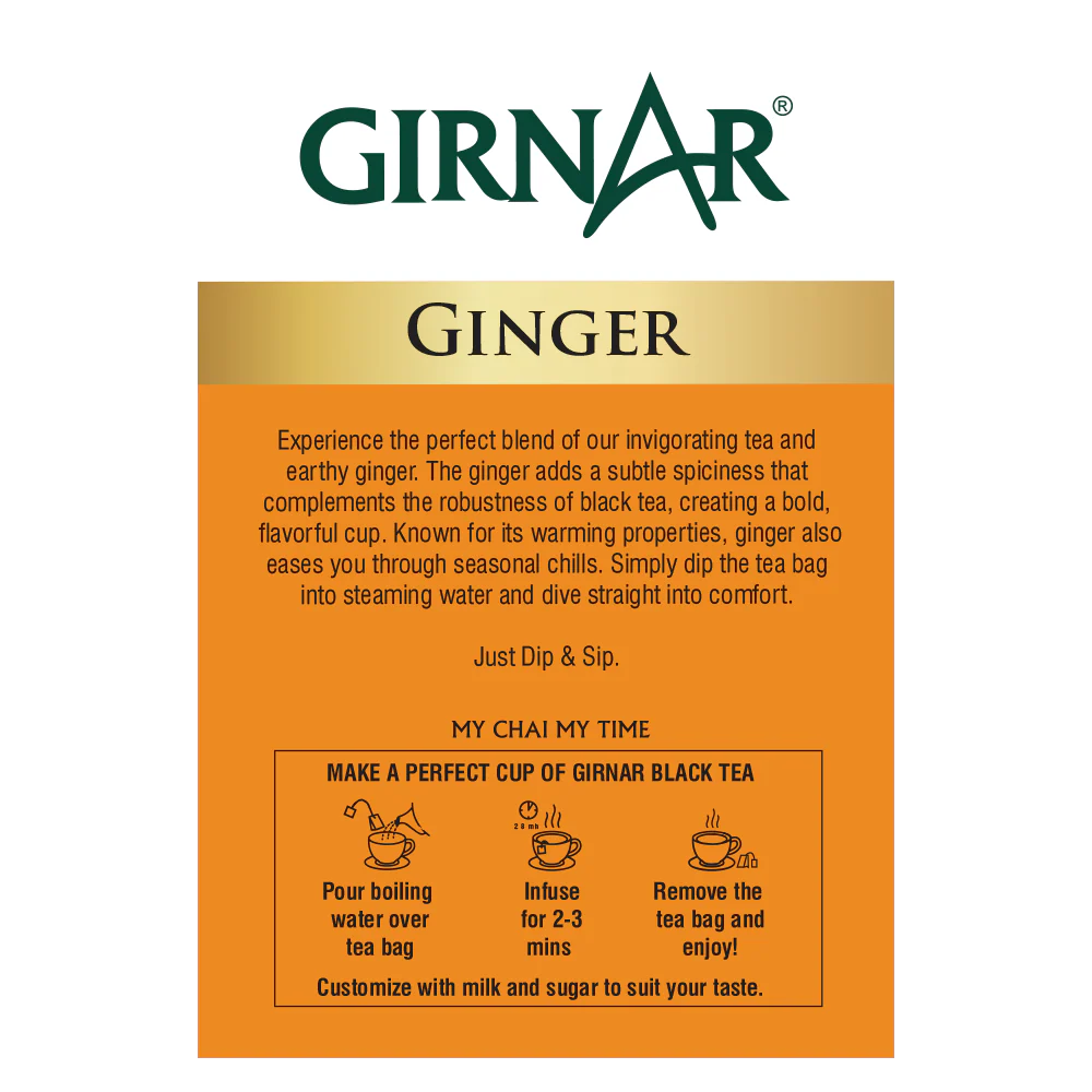Girnar - Black Tea - Adrak (Ginger) - 25tb - Box of 25
