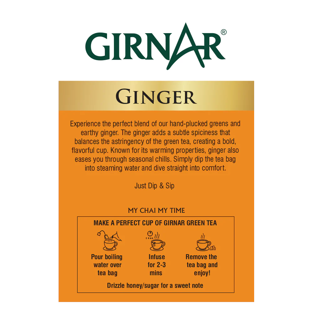 Girnar - Green Tea - Ginger - 30gm - Box of 25 tea bags