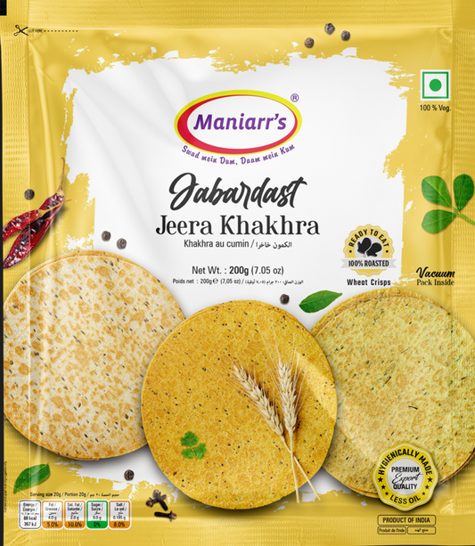 Maniarrs - Wheat Crisps - Khakhara - Jeera (Cumin)  200gm