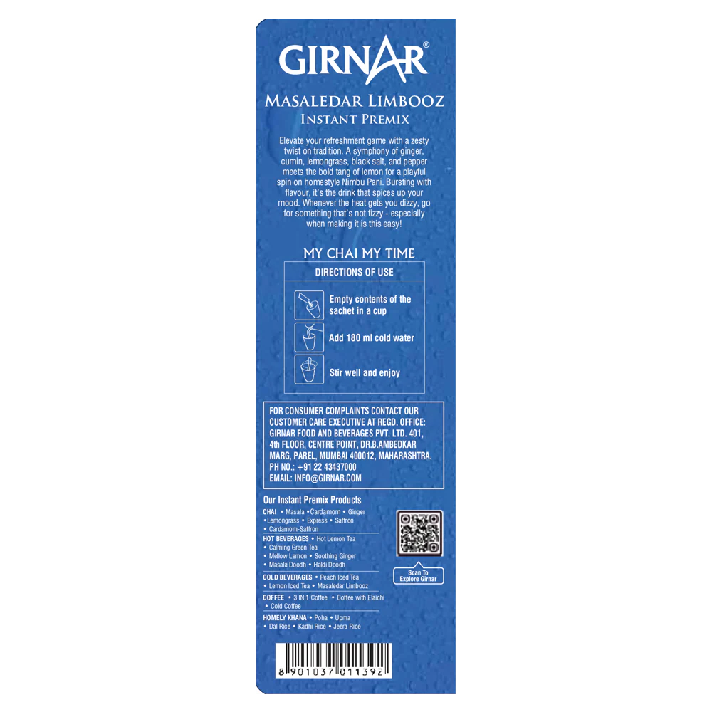 Girnar - Premixed - Limbooz Masaledar - 180g - Box of 10 Buy 1 Get 1 Free