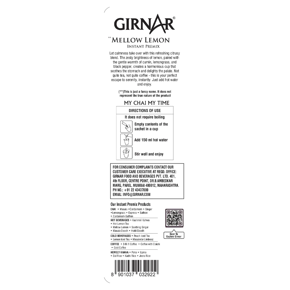 Girnar - Premixed - Mellow Lemon - 150g - Box of 10