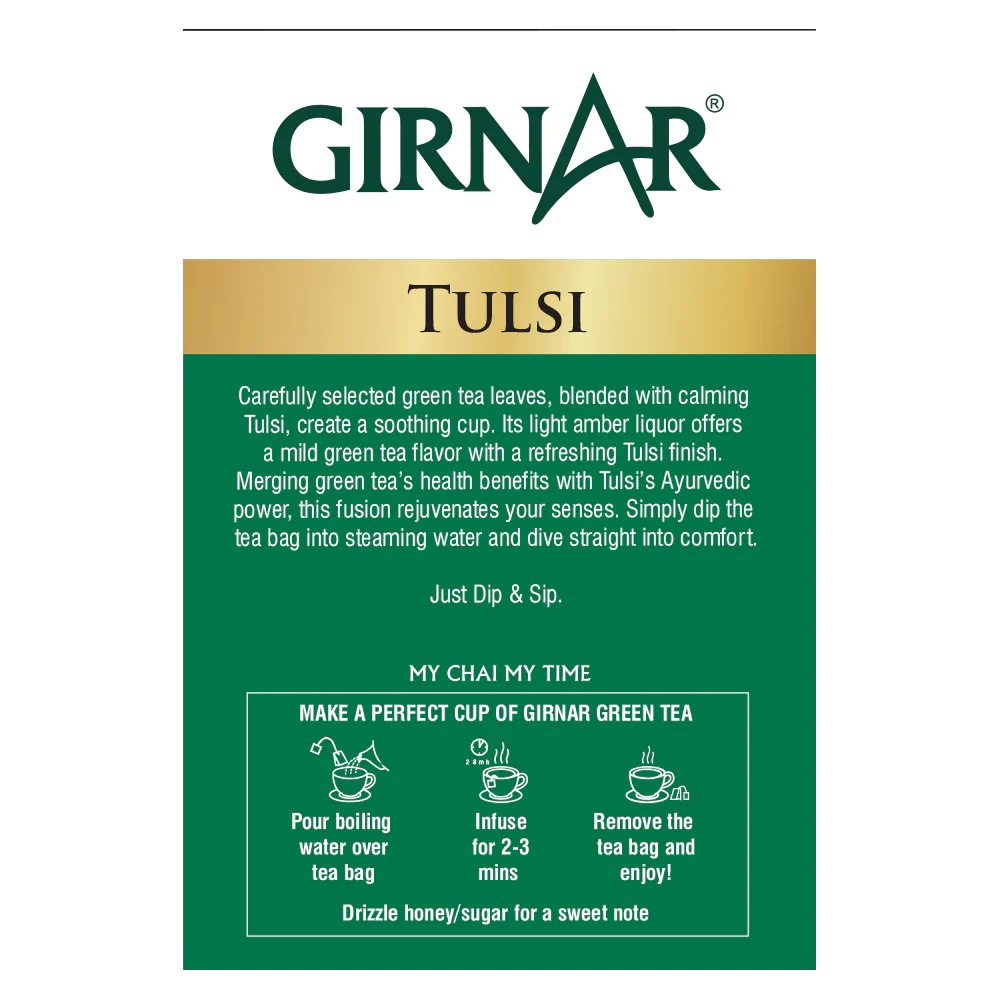 Girnar - Green Tea - Tulsi - 30g - Box of 25