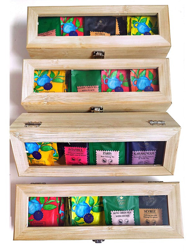 Karma Kettle - Tea Box 4 Slot - Beige Box - 48 teabags