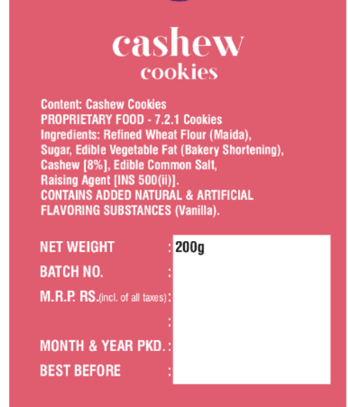 Girnar Chai Nasta - Cashew Cookies 200gm