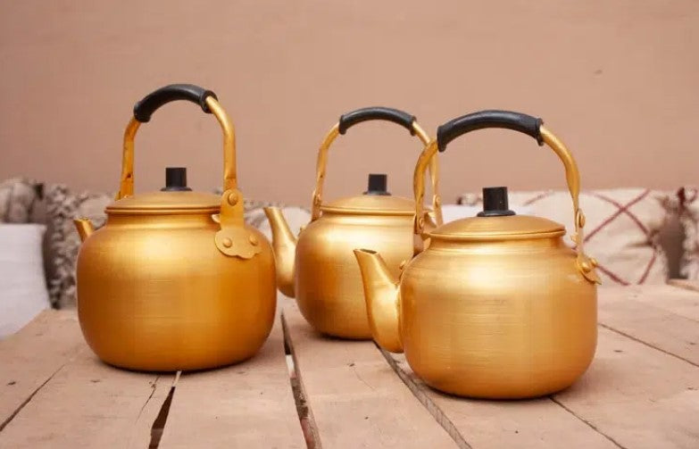 Tea Pot - Golden-Finish Aluminum Tea Kettle 4.0L