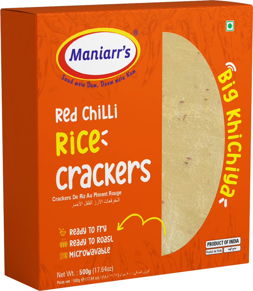 Maniarrs - Rice Crackers - Khichiya BIG - Red Chili 500gm
