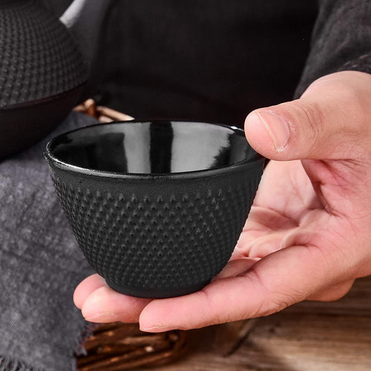 Tea cups - Black Cast Iron cups - Set of 2