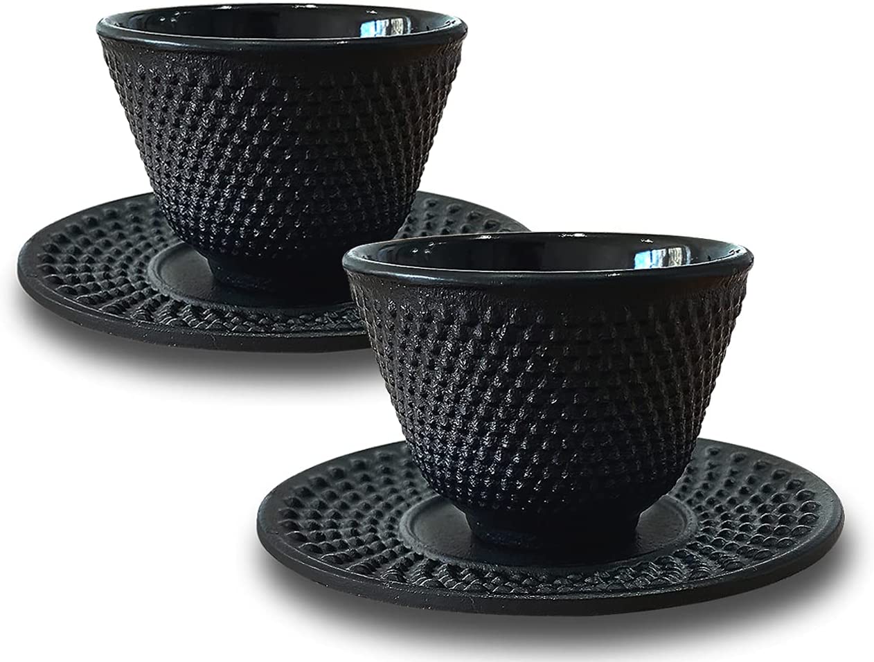 Tea cups - Black Cast Iron cups - Set of 2