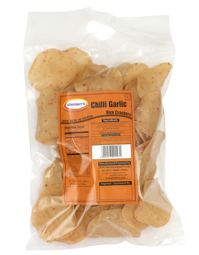 Maniarrs - Rice Crackers - Khichiya - Chilli Garlic 300gm