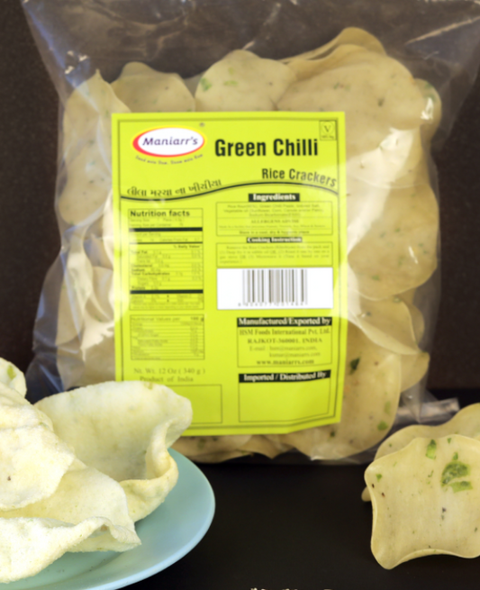 Maniarrs - Rice Crackers - Khichiya - Green Chilli 300gm