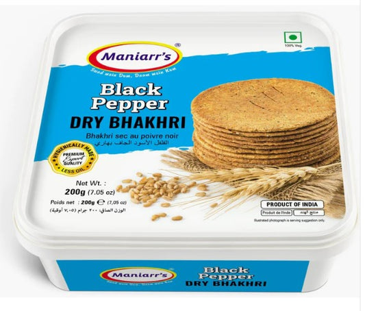 Maniarrs - Wheat Crisps - Bhakri - Mari (Black Pepper) 200gm