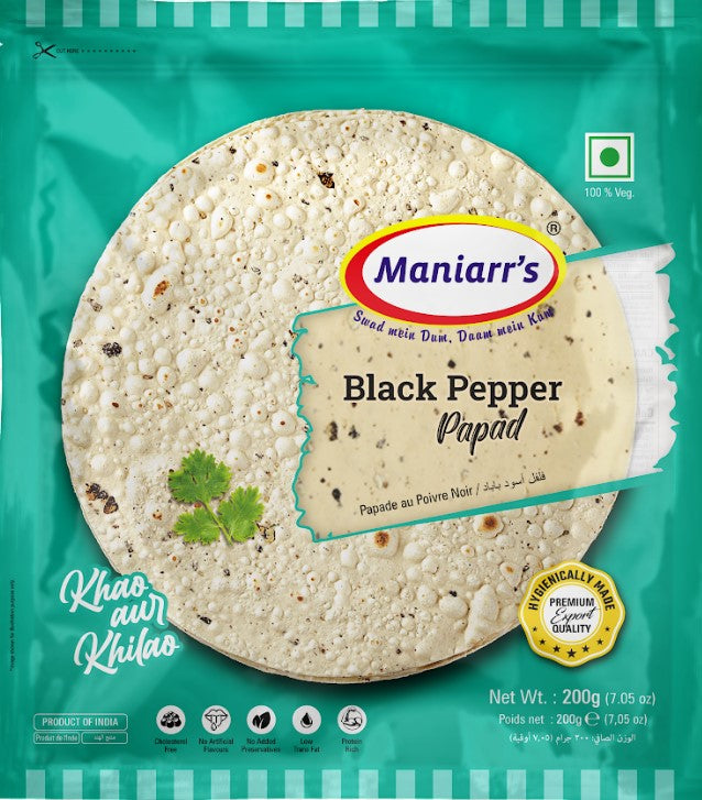 MANIARRS Papads Black Pepper