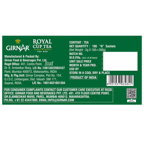 Girnar  - Black Tea - Royal Cup Tea - 25tb