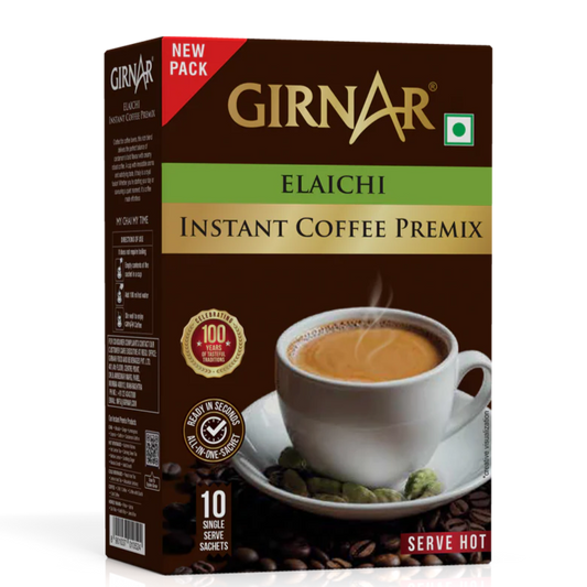 Girnar  - Premixed - Coffee Elaichi Cardamom 4 in 1 - SW 140g - Box of 10