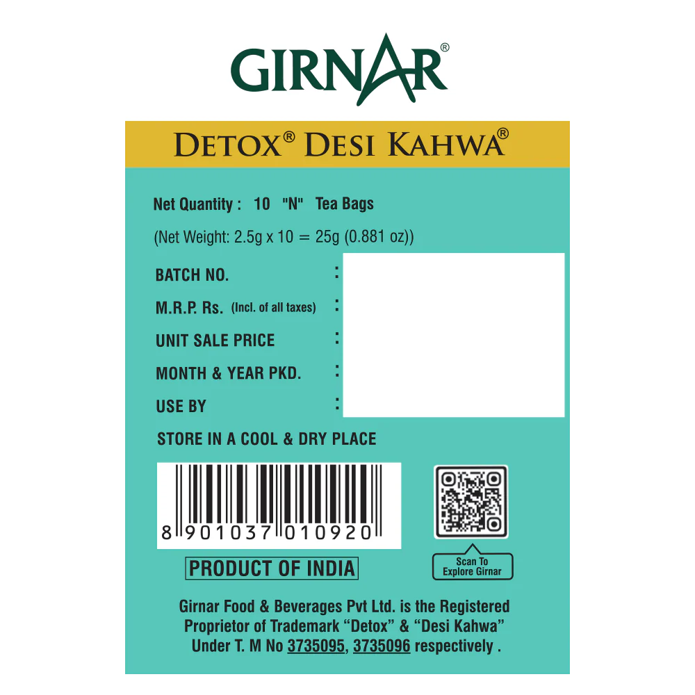 Girnar  - Green Tea - Detox - 25g - Box of 10tb