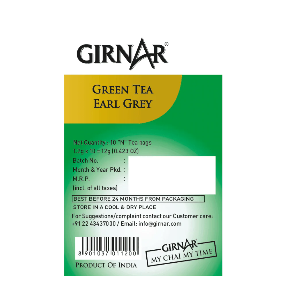 Girnar  - Green Tea - Earl Grey - 12g - Box of 10