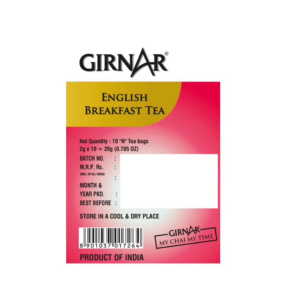 Girnar  - Black Tea - English Breakfast (10tb) - 10tb - Box of 10
