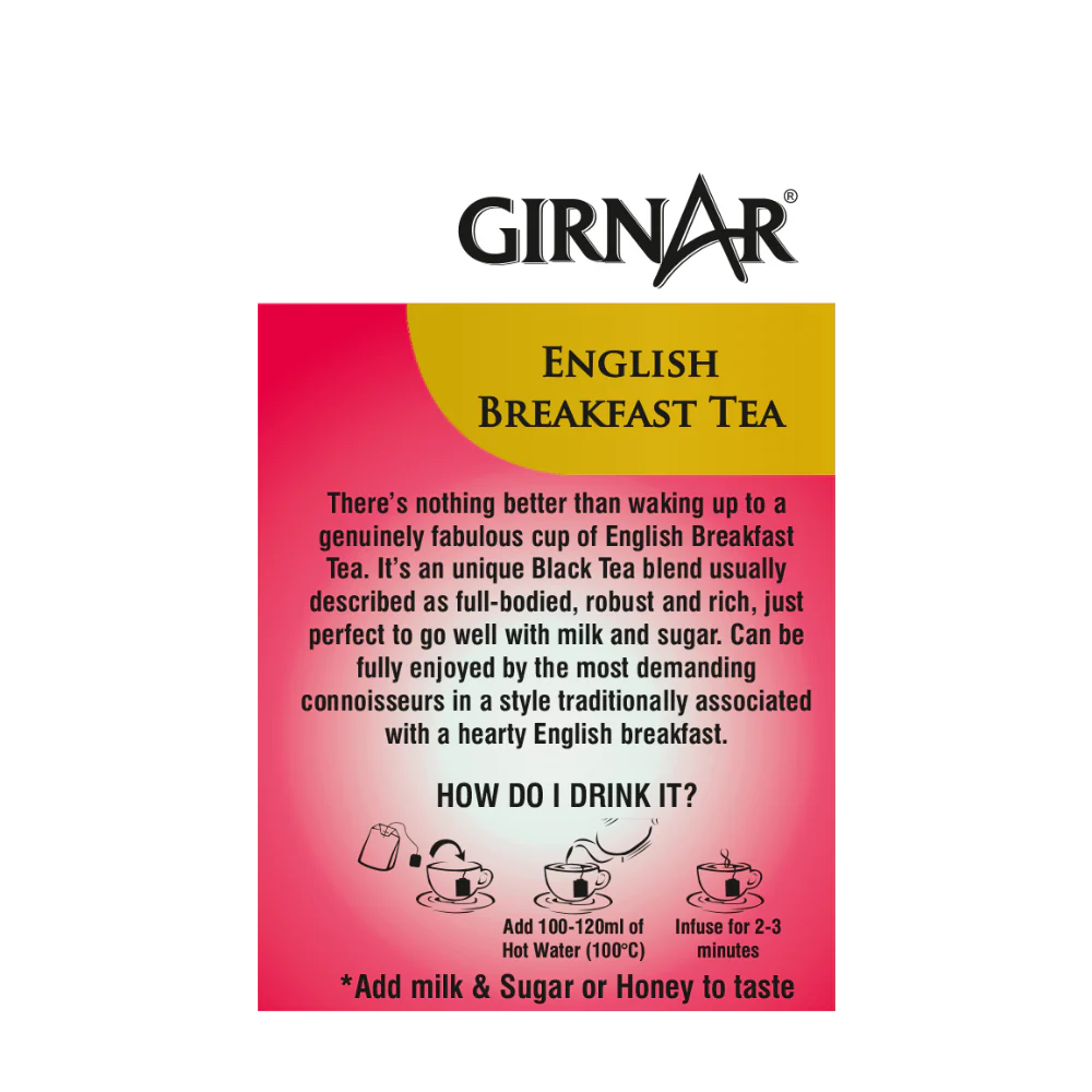 Girnar  - Black Tea - English Breakfast (10tb) - 10tb - Box of 10