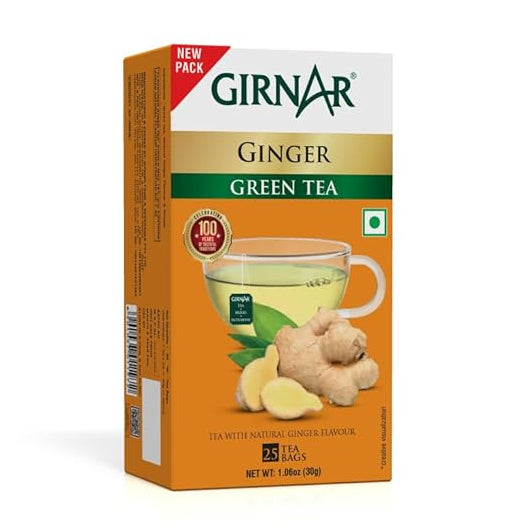 Girnar  - Green Tea - Ginger - 30gm  - Box of 25 tea bags