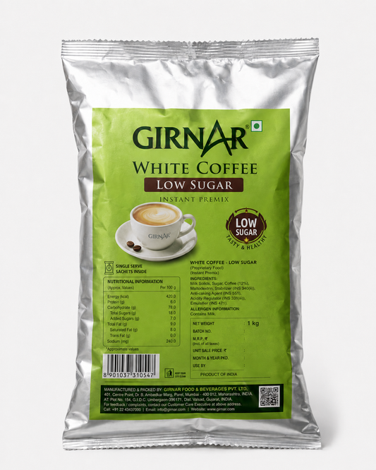 Girnar  - Premixed Bulk - 1kg Coffee White - Low Sugar
