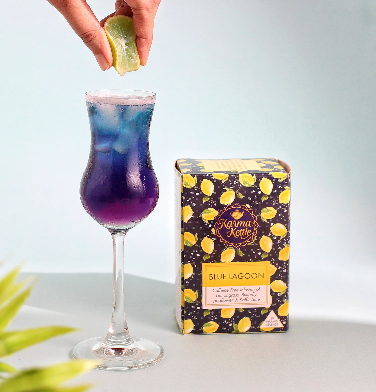 Karma - Blue Lagoon  - Blue Butterfly Peaflower Tea, Lemongrass & Kaffir Lime- 20tb