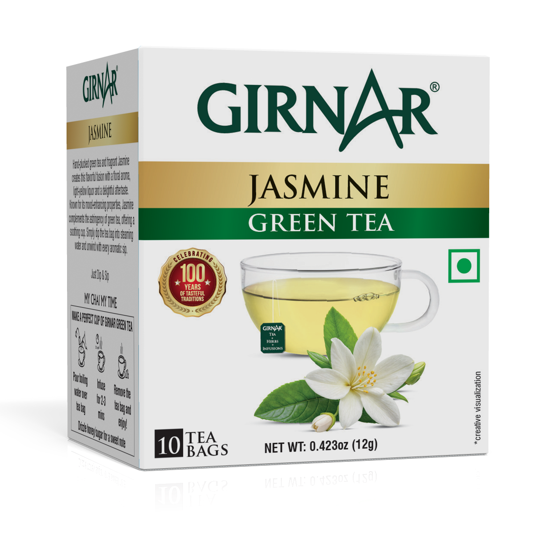 Girnar  - Green Tea - Jasmine - 12g - Box of 10