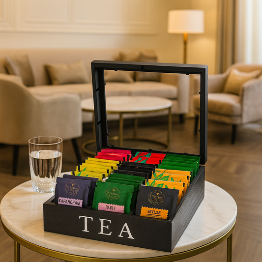Karma Kettle - Tea Box 9 Slot - Black Box - 90 Teabags