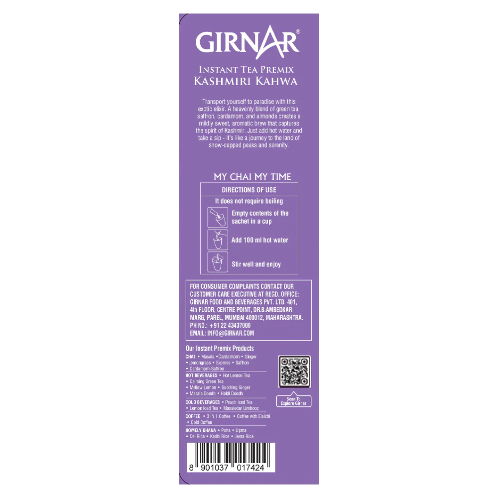 Girnar  - Premixed - Kashmiri Khawha - 180G - Box of 10 sachet