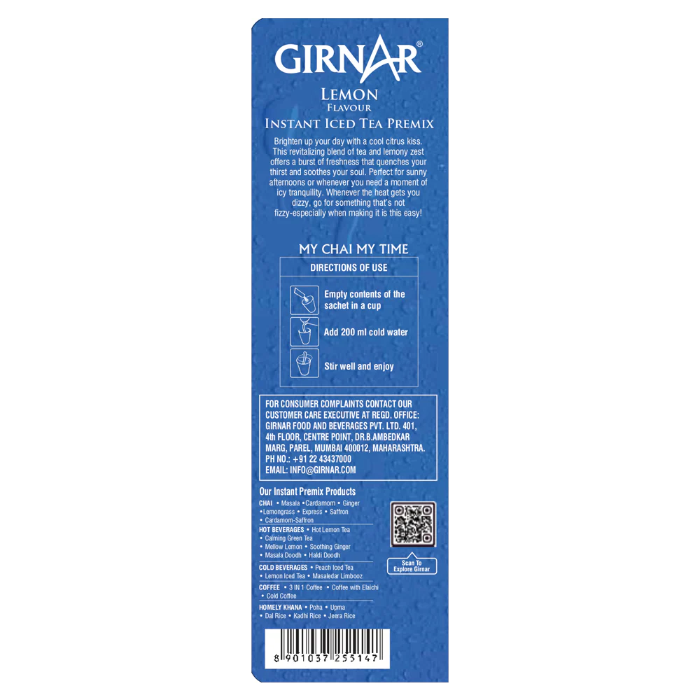 Girnar  - COLD Premixed - Iced Tea Lemon - 90g - Box of 5
