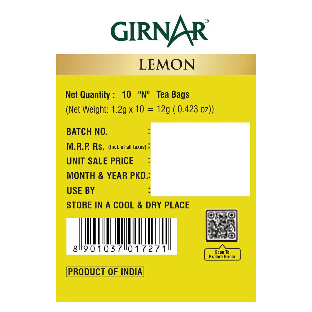 Girnar  - Green Tea - Lemon  - 12g - Box of 10