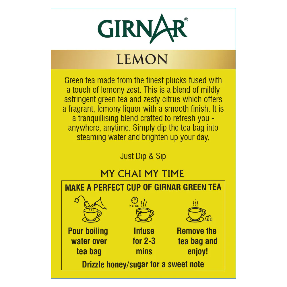Girnar  - Green Tea - Lemon  - 12g - Box of 10
