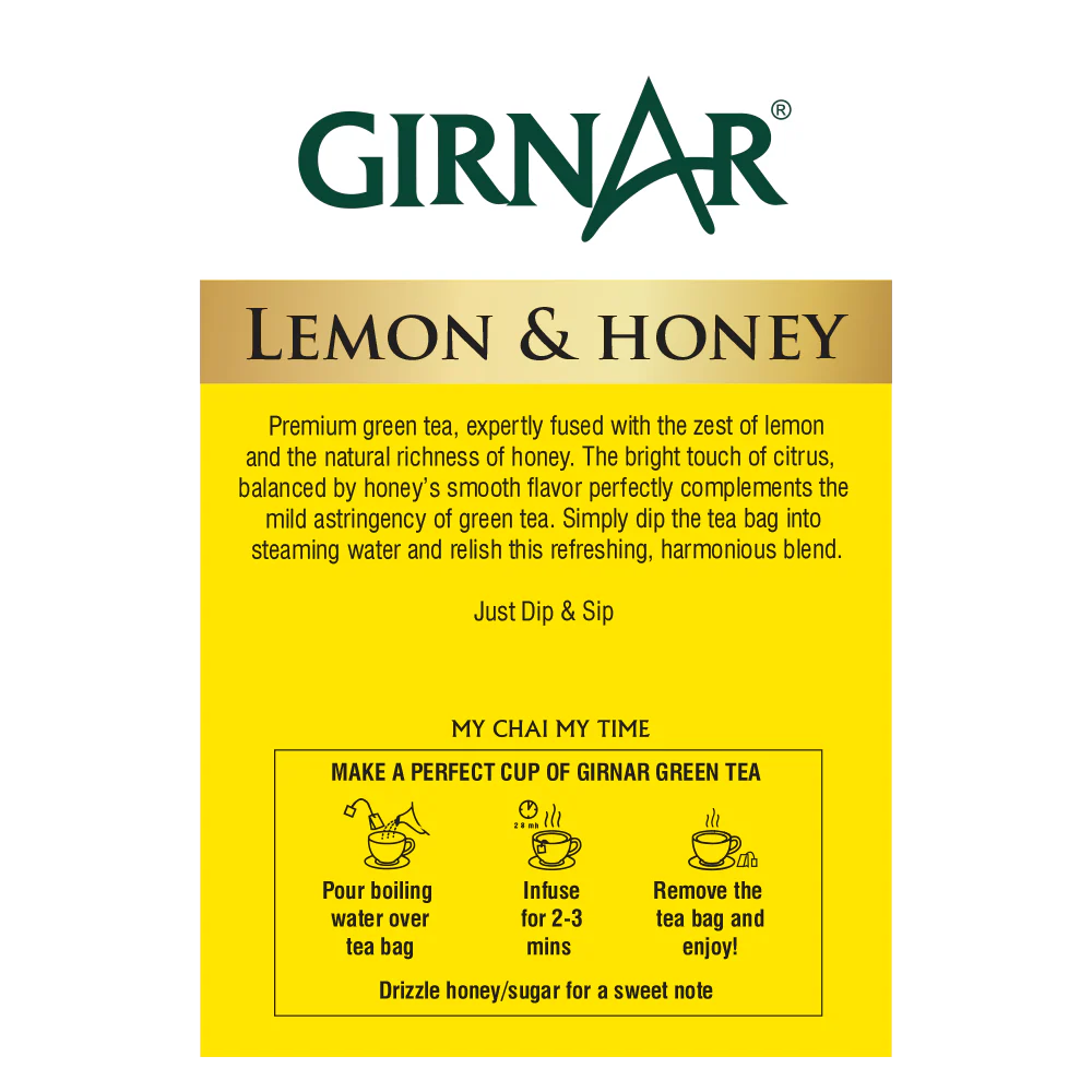 Girnar  - Green Tea - Lemon & Honey - 12g - Box of 10