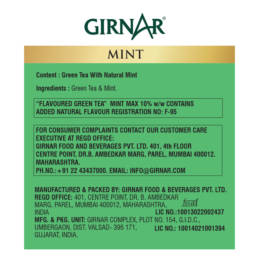Girnar  - Green Tea - Mint - 12g - Box of 10