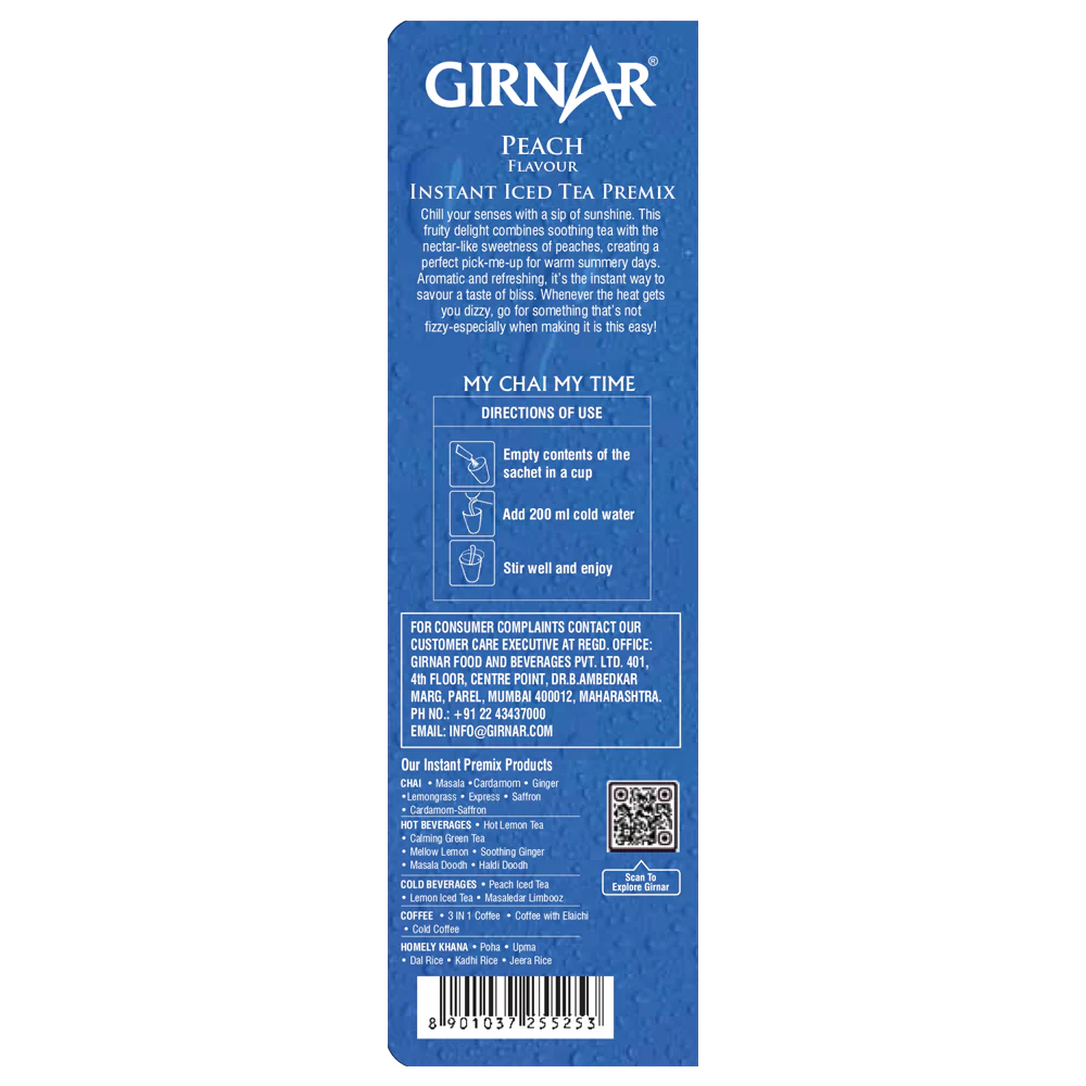 Girnar  - COLD Premixed - Iced Tea Peach - Box of 10