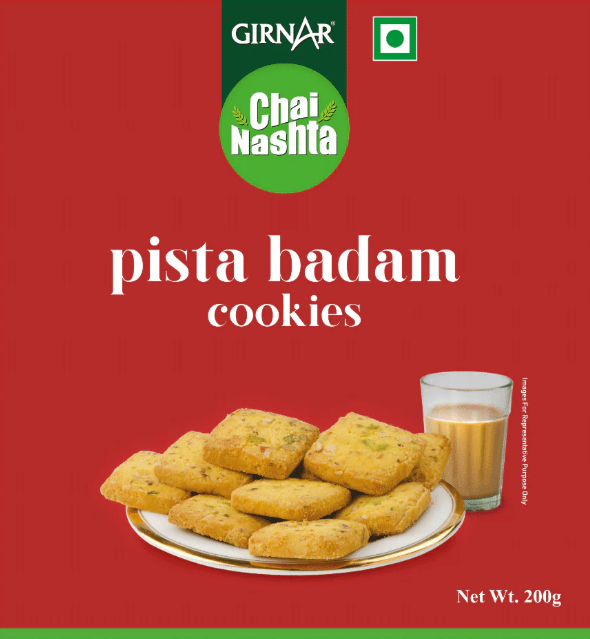 Girnar  Chai Nasta - Pista Badam Cookies 200gm