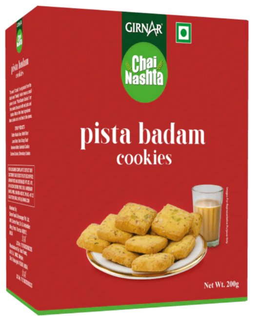Girnar  Chai Nasta - Pista Badam Cookies 200gm