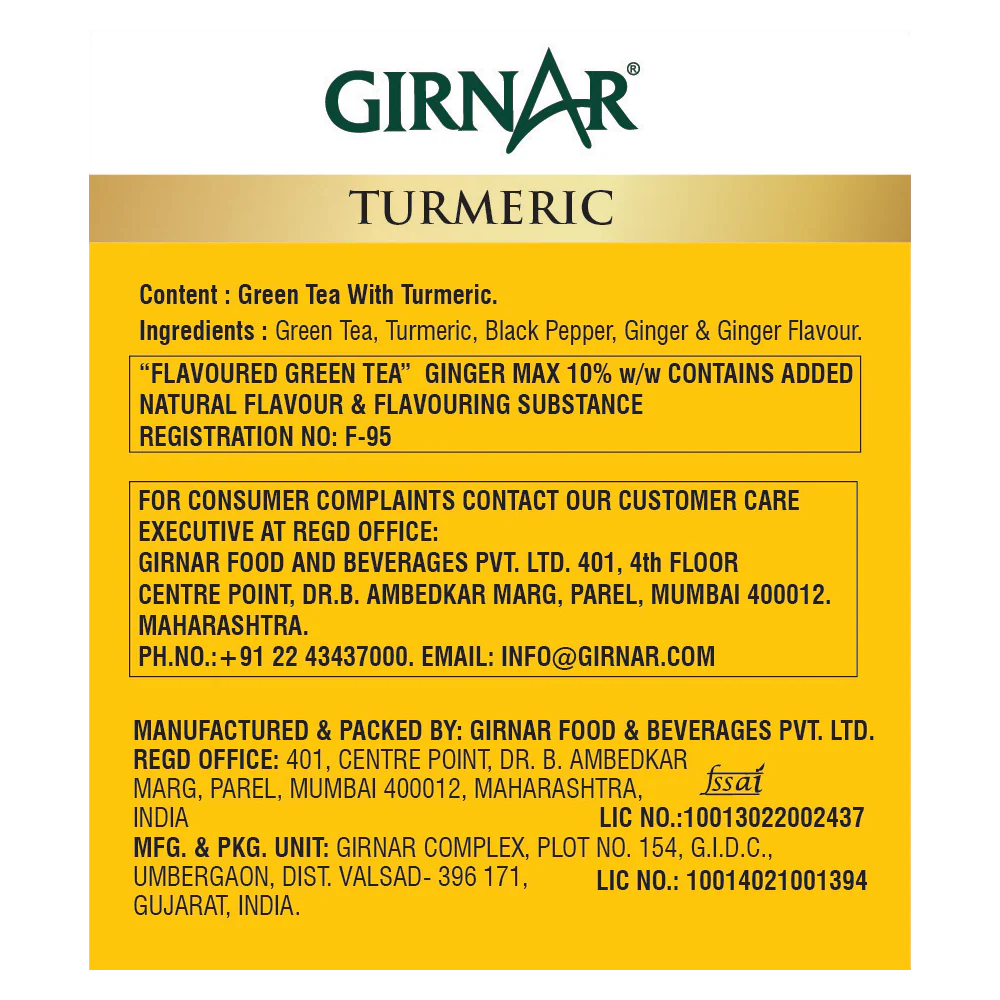 Girnar  - Green Tea - Turmeric Green Tea - Box of 10