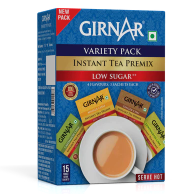 Girnar  - Premixed - Variety Pack - Low Sugar 120g - Box of 15