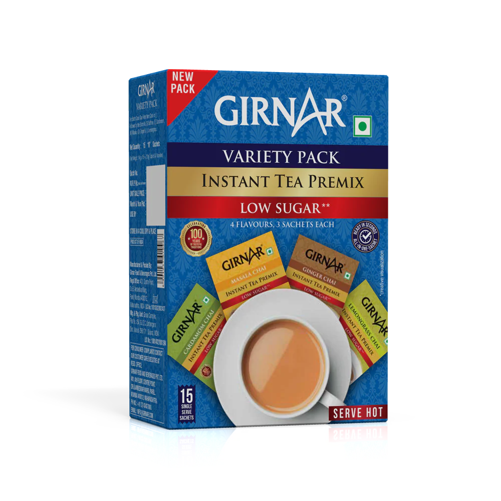 Girnar  - Premixed - Variety Pack - Low Sugar 120g - Box of 15