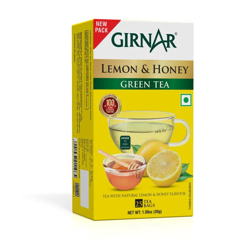 Girnar  - Green Tea - Lemon & Honey - 30g - Box of 25 teabags