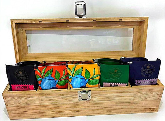 Karma Kettle - Tea Box 9 Slot - Beigne Box -4 Slot