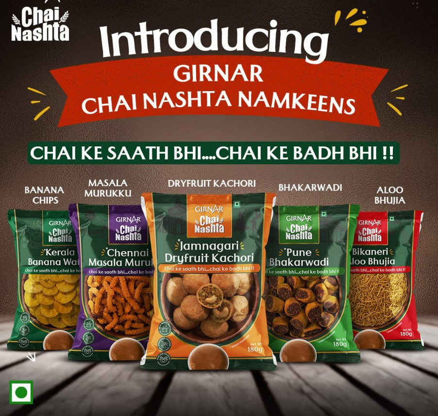 Girnar  - Snacks - Chai Nasta - Namkeen Combo - 10 Different Snacks