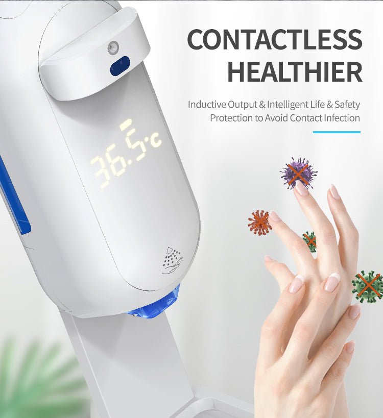 Automatic Temperature & Sanitizer Dispenser With Stand  L5 Pro Plus