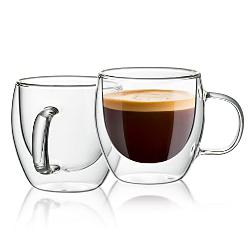 Glass - Fancy Chai Coffee Cup with handle - Set of 2