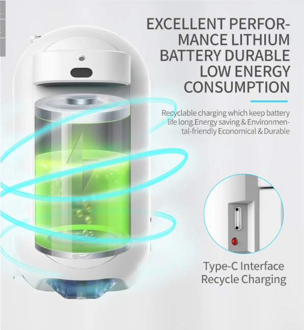 Automatic Temperature & Sanitizer Dispenser With Stand  L5 Pro Plus