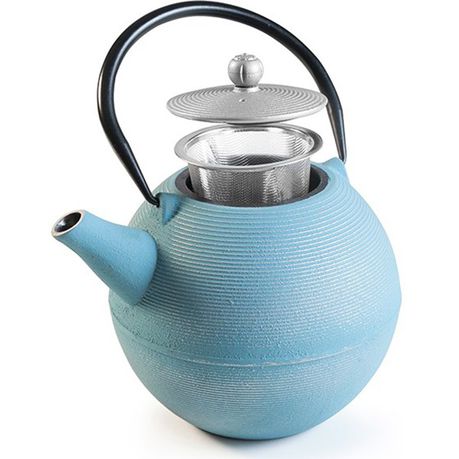 Tea Pot SET - Bluel Cast Iron Pot 1200ml with Infuser And 2 Cups