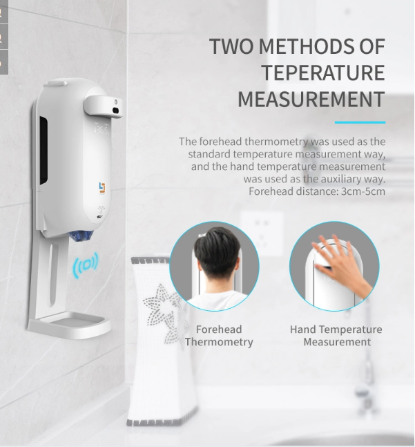 Automatic Temperature & Sanitizer Dispenser With Stand  L5 Pro Plus