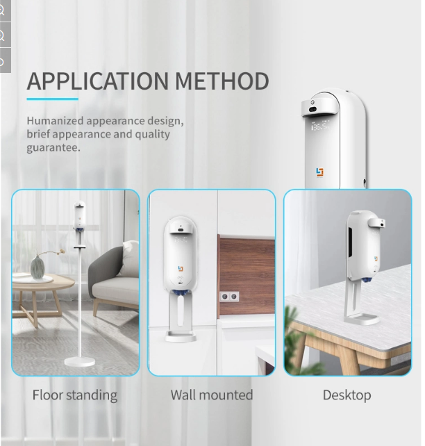 Automatic Temperature & Sanitizer Dispenser With Stand  L5 Pro Plus